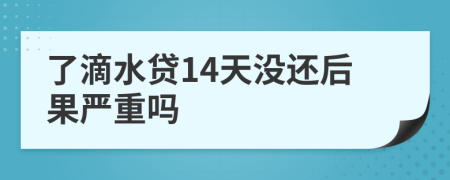了滴水贷14天没还后果严重吗