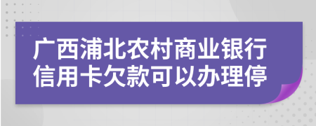 广西浦北农村商业银行信用卡欠款可以办理停