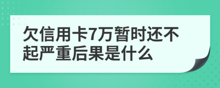 欠信用卡7万暂时还不起严重后果是什么
