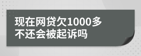 现在网贷欠1000多不还会被起诉吗