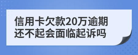 信用卡欠款20万逾期还不起会面临起诉吗