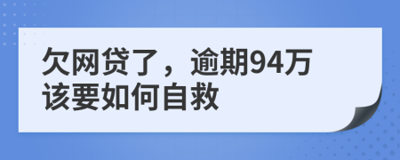 欠网贷了，逾期94万该要如何自救