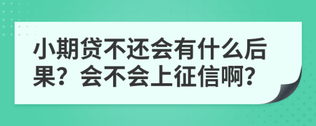 小期贷不还会有什么后果？会不会上征信啊？