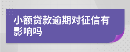 小额贷款逾期对征信有影响吗