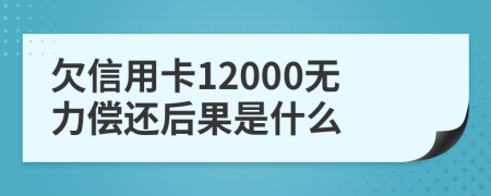 欠信用卡12000无力偿还后果是什么