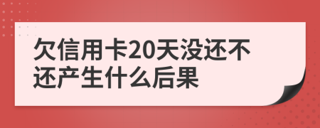 欠信用卡20天没还不还产生什么后果