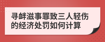 寻衅滋事罪致三人轻伤的经济处罚如何计算