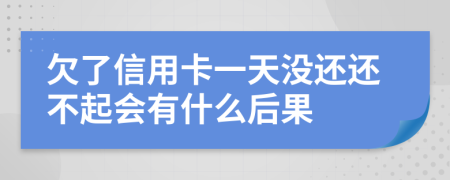 欠了信用卡一天没还还不起会有什么后果