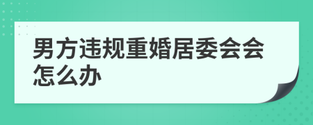 男方违规重婚居委会会怎么办
