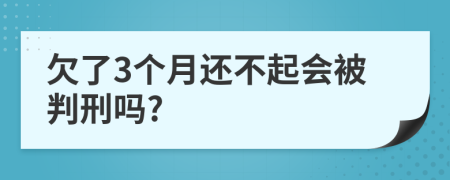 欠了3个月还不起会被判刑吗?