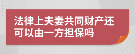 法律上夫妻共同财产还可以由一方担保吗