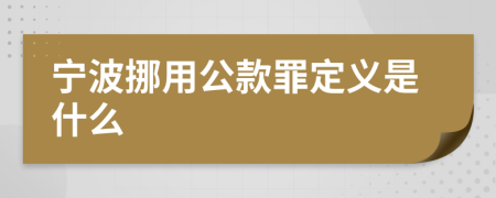 宁波挪用公款罪定义是什么
