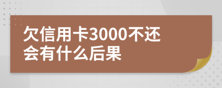 欠信用卡3000不还会有什么后果