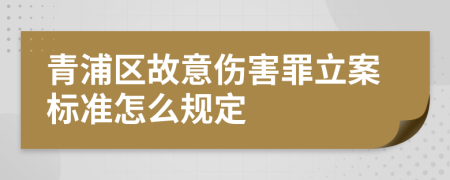 青浦区故意伤害罪立案标准怎么规定