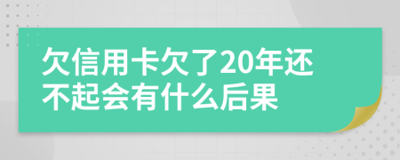 欠信用卡欠了20年还不起会有什么后果