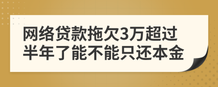 网络贷款拖欠3万超过半年了能不能只还本金