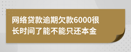 网络贷款逾期欠款6000很长时间了能不能只还本金