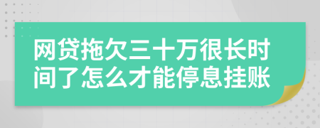 网贷拖欠三十万很长时间了怎么才能停息挂账