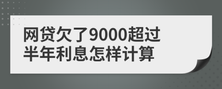 网贷欠了9000超过半年利息怎样计算