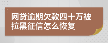 网贷逾期欠款四十万被拉黑征信怎么恢复
