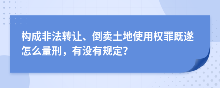 构成非法转让、倒卖土地使用权罪既遂怎么量刑，有没有规定？