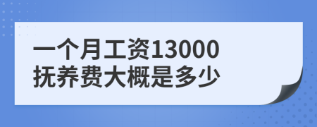 一个月工资13000抚养费大概是多少