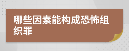 哪些因素能构成恐怖组织罪