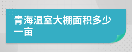 青海温室大棚面积多少一亩