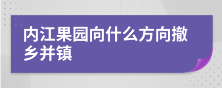 内江果园向什么方向撤乡并镇