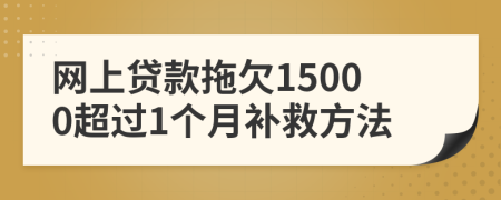 网上贷款拖欠15000超过1个月补救方法