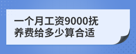 一个月工资9000抚养费给多少算合适