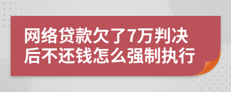 网络贷款欠了7万判决后不还钱怎么强制执行