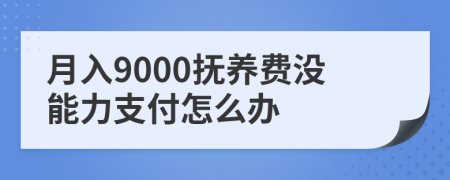 月入9000抚养费没能力支付怎么办