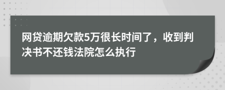 网贷逾期欠款5万很长时间了，收到判决书不还钱法院怎么执行