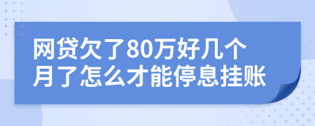 网贷欠了80万好几个月了怎么才能停息挂账