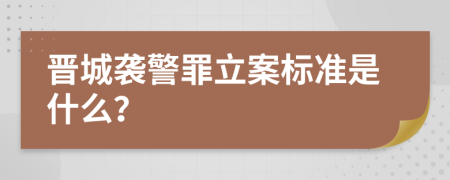 晋城袭警罪立案标准是什么？