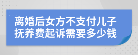 离婚后女方不支付儿子抚养费起诉需要多少钱