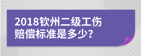 2018钦州二级工伤赔偿标准是多少？