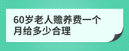 60岁老人赡养费一个月给多少合理