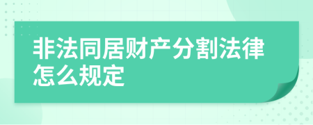 非法同居财产分割法律怎么规定