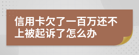 信用卡欠了一百万还不上被起诉了怎么办