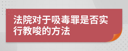 法院对于吸毒罪是否实行教唆的方法