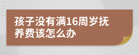 孩子没有满16周岁抚养费该怎么办