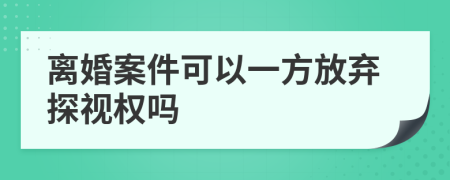 离婚案件可以一方放弃探视权吗