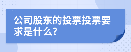 公司股东的投票投票要求是什么？