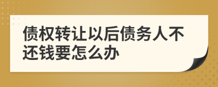 债权转让以后债务人不还钱要怎么办