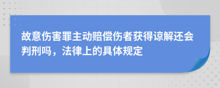 故意伤害罪主动赔偿伤者获得谅解还会判刑吗，法律上的具体规定