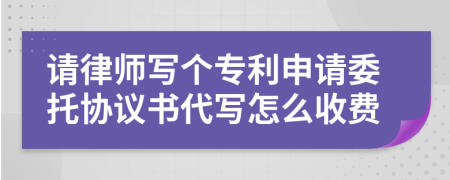 请律师写个专利申请委托协议书代写怎么收费