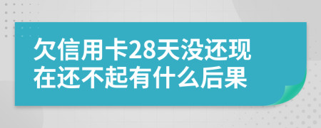 欠信用卡28天没还现在还不起有什么后果