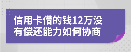 信用卡借的钱12万没有偿还能力如何协商